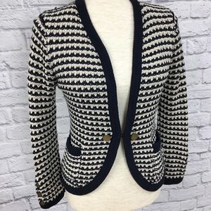 Loft cardigan blazer navy/cream with pockets, M